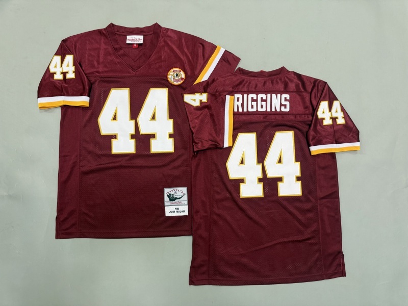 Men 2025 Washington Redskins #44 Riggins red Throwback Limited NFL Jersey style 001->washington redskins->NFL Jersey